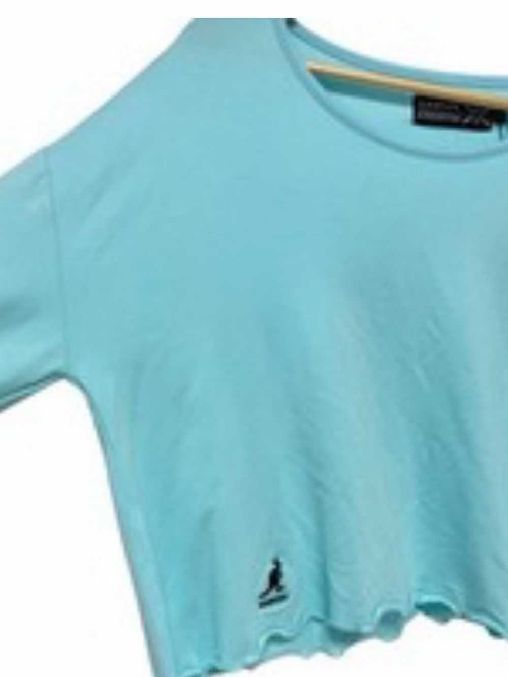 Kangol Light Aqua Crop Tee